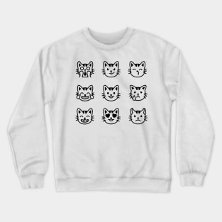 Cat Faces Crewneck Sweatshirt